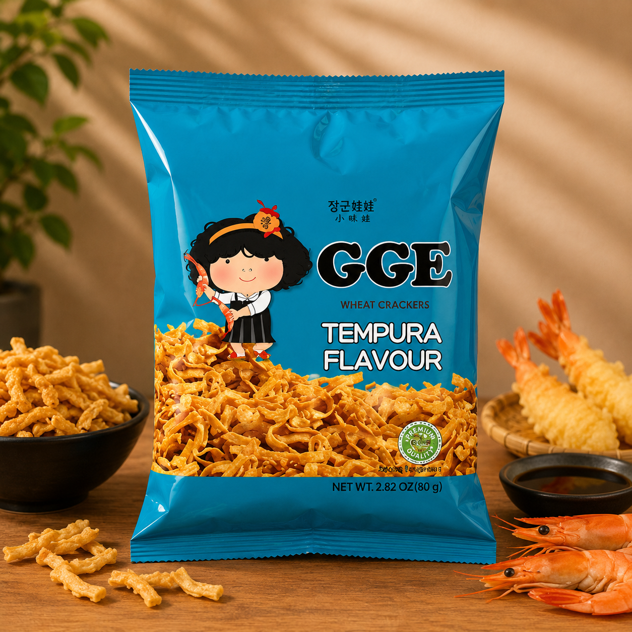 GGE Wheat Crackers – Tempura Smag GGE Wheat Crackers – Tempura Smag 15x80g - Billede 1