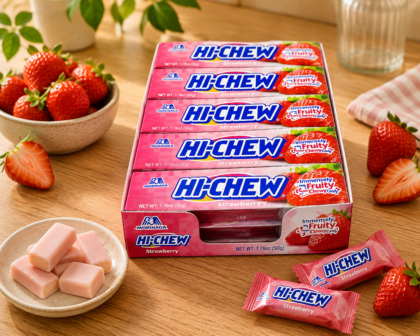 Hi-Chew Strawberry Chewy Candy Hi-Chew Strawberry Chewy Candy 12X12X55,2g - Billede 1
