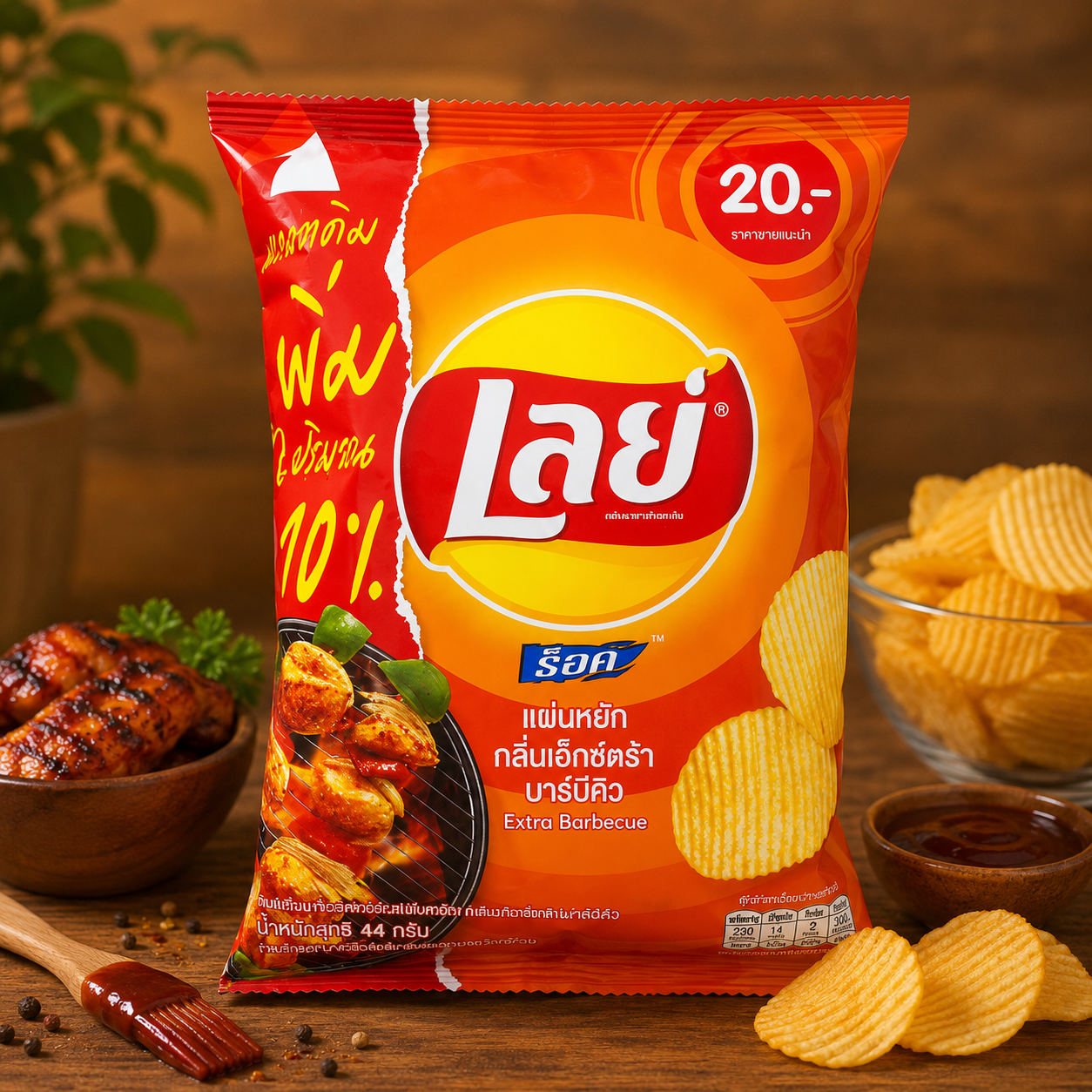 Lay's Kartoffelchips – Extra Barbecue Smag Lay's Kartoffelchips – Extra Barbecue Smag 48X4 - Billede 1