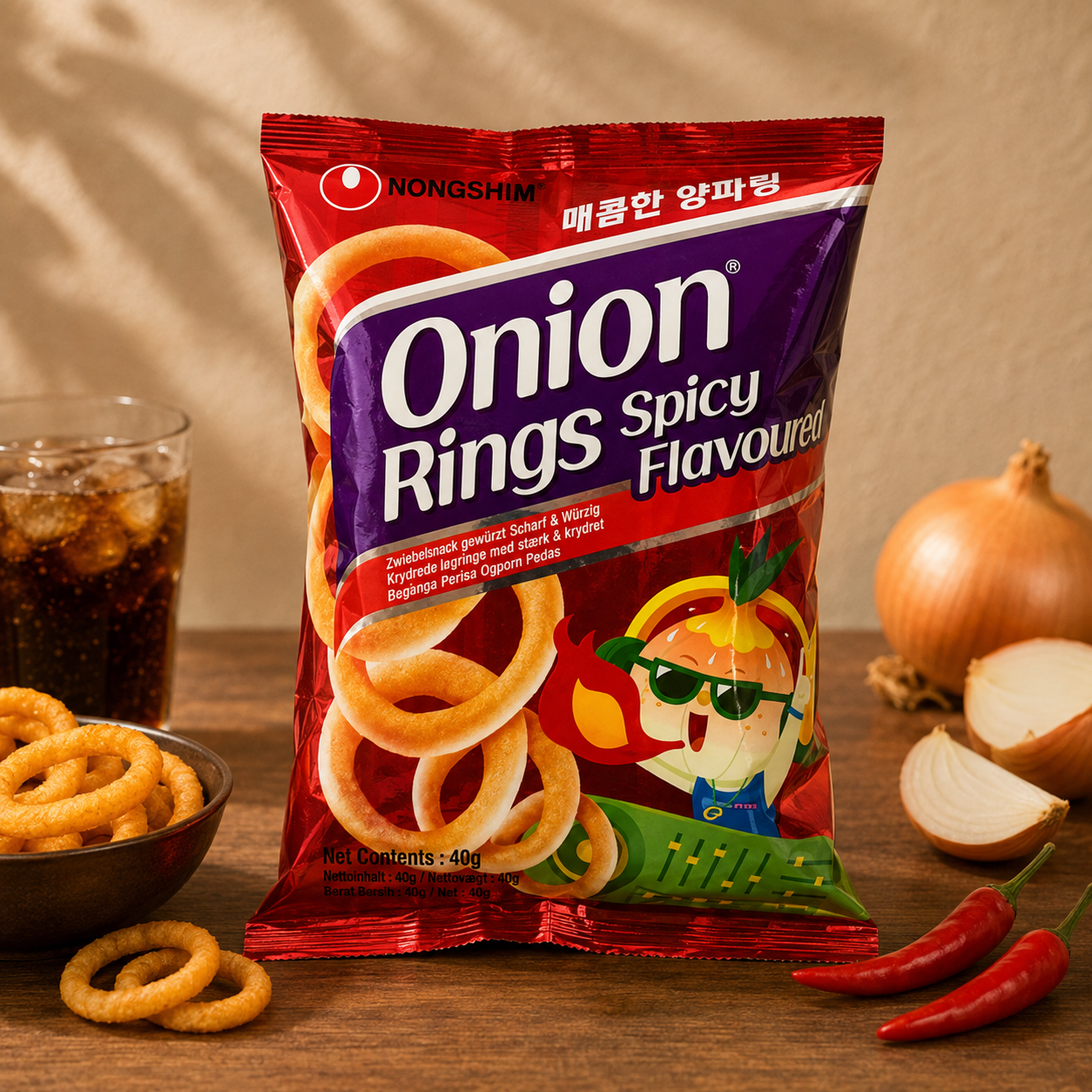 Nongshim Onion Rings Nongshim Onion Rings – Spicy Flavour 50g - Billede 1