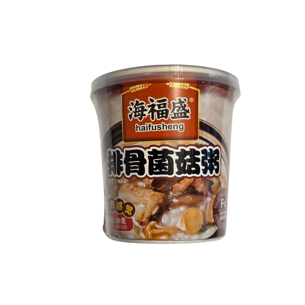 108 Haifusheng Instant Congee med Svinekød & Svampe 38 g - Billede 1