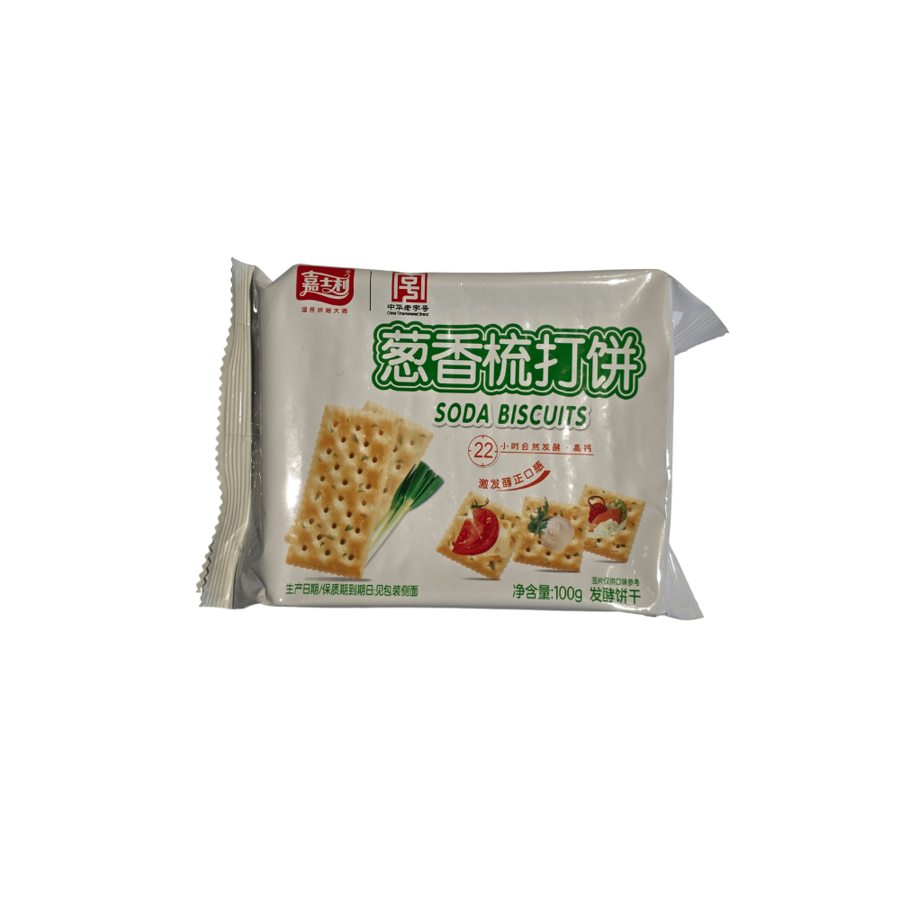 20 Jiashili Soda Biscuits med Forårsløg 100 g - Billede 1