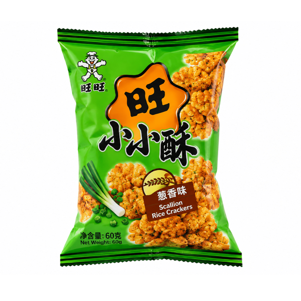 41-Wang Wang Riscrackers - forårsløg 60 g Wang Wang Riscrackers - forårsløg 60 g - Billede 1