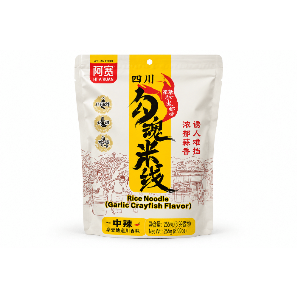 Baijia A-Kuan Risnudler med Hvidløg & Krebs 255 g Baijia A-Kuan Risnudler med Hvidløg & Krebs 255 g - Billede 1