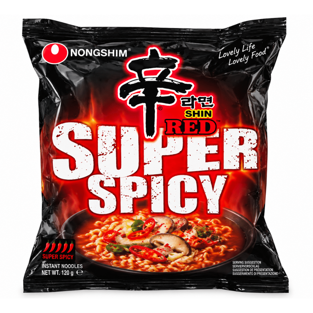 Nongshim Shin Red Super Spicy Ramyun 120 g Nongshim Shin Red Super Spicy Ramyun 120 g - Billede 1