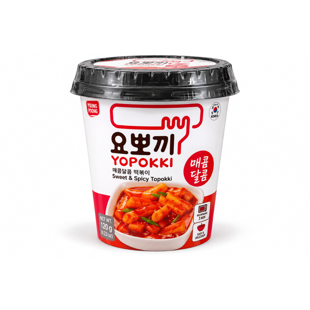 Yopokki Sweet & Spicy Tteokbokki 140 g Yopokki Sweet & Spicy Tteokbokki 140 g - Billede 1